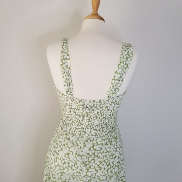 Faithfull the Brand Lou Lou Avocado Green Bella Floral Button Up Mini Dress 6 - Picture 7 of 16